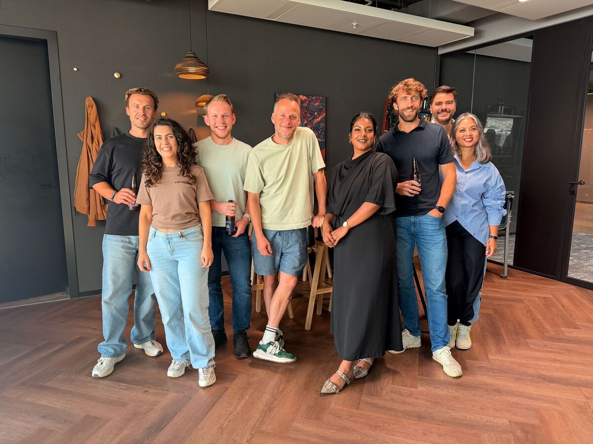 The team together after the weekly call became a habit